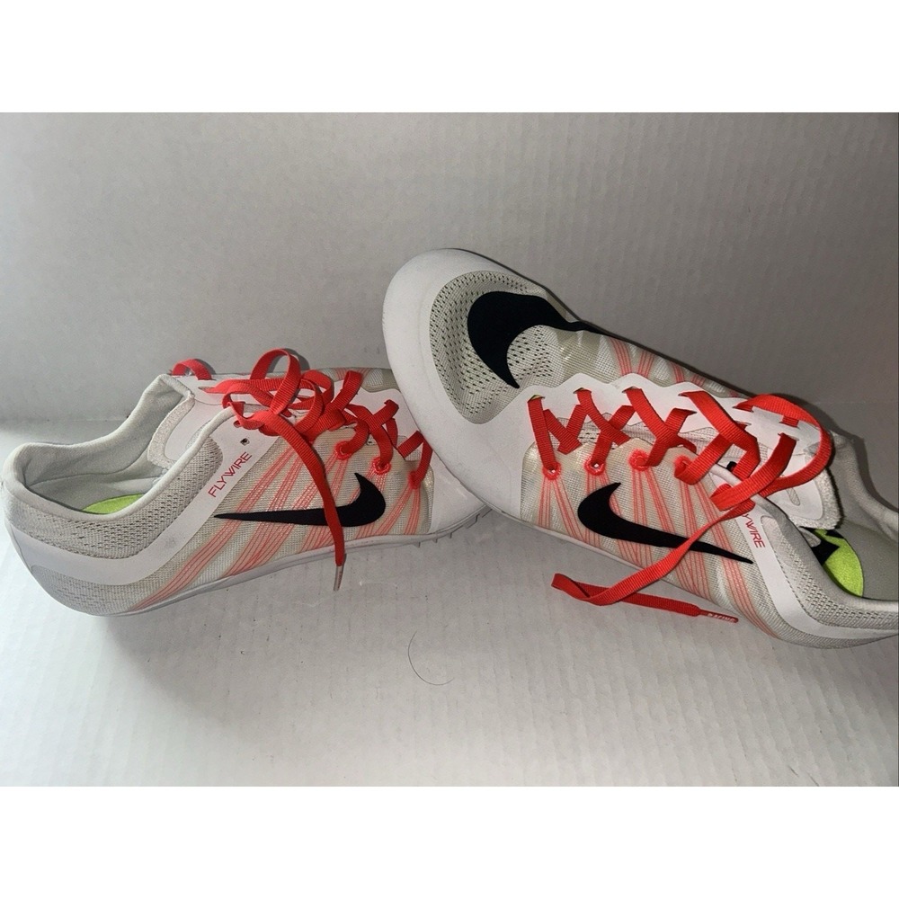 Nike Zoom Fly Wire Track Cleats Mens 12.5 White Red Racing Spikes NEW NO SPIKES